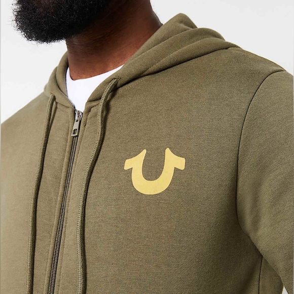 True Religion World Tour Long Slv Cotton Blend Graphic Fleeceback Fullzip Hoodie - Picture 5 of 16